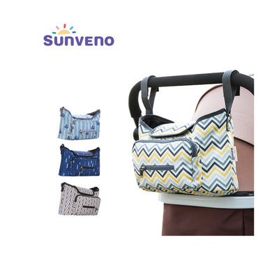 Sunveno Baby Stroller Organizer / Bag - Yellow wave