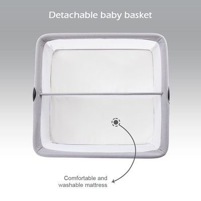 Teknum FELLOW 2 Twin Bedside Crib Bassinet - Grey