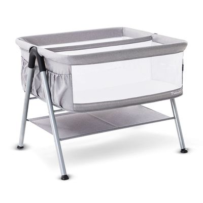 Teknum FELLOW 2 Twin Bedside Crib Bassinet - Grey