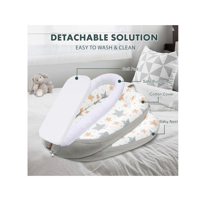 Little Story fiberfill Lounger Bed w/Feeding Pillow - Galaxy