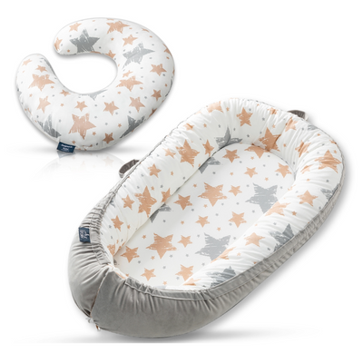 Little Story fiberfill Lounger Bed w/Feeding Pillow - Galaxy