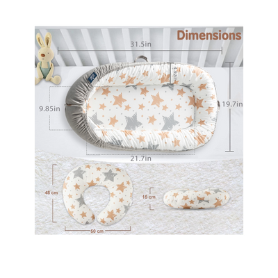 Little Story fiberfill Lounger Bed w/Feeding Pillow - Galaxy