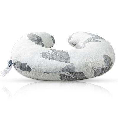 Little Story fiberfill Lounger Bed w/Feeding Pillow - Leaves