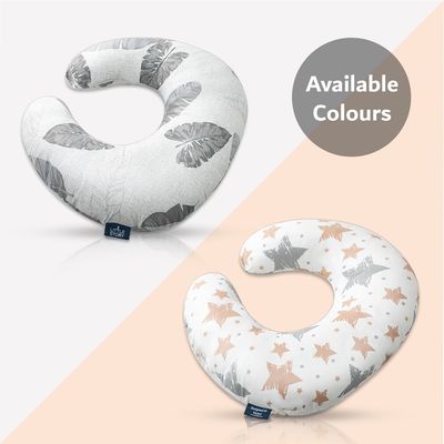 Little Story fiberfill Lounger Bed w/Feeding Pillow - Leaves