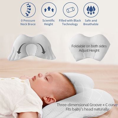 Sunveno Infant Head Shaper Wings Pillow - White