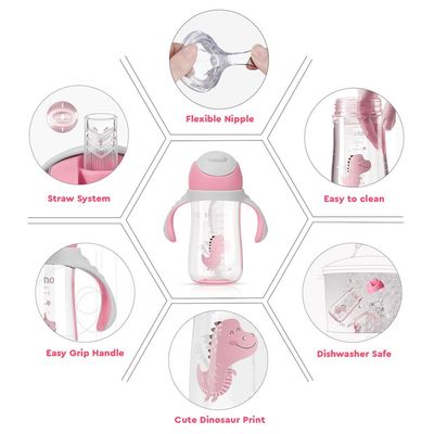 Sunveno Water Cup/Feeding Bottle 300ml - Pink