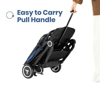 Teknum Travel Cabin Stroller with Coffee Cup Holder - Blue