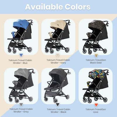 TEKNUM TravelZen Stroller with Coffee Cup Holder - Black Gold