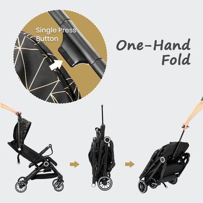 TEKNUM TravelZen Stroller with Coffee Cup Holder - Black Gold