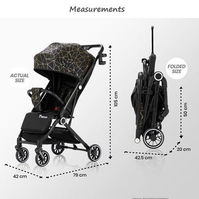 TEKNUM TravelZen Stroller with Coffee Cup Holder - Black Gold