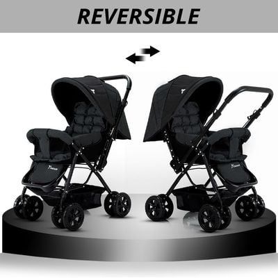 Teknum Reversible Look at Me Stroller w/ Diaper Bags - Black