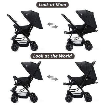 Teknum Reversible Look at Me Stroller w/ Diaper Bags - Black