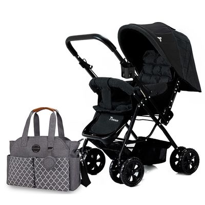 Teknum Reversible Look at Me Stroller w/ Diaper Bags - Black