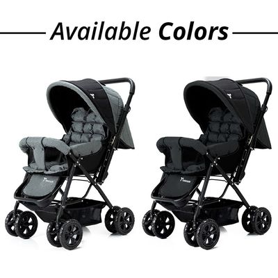 Teknum Reversible Look at Me Stroller w/ Diaper Bags - Black