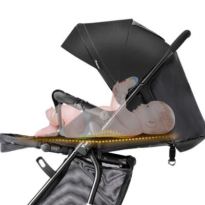 Teknum Stroller with Rocker w/ Green Diaper tote Bag- Black