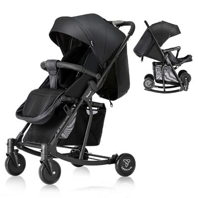 Teknum Stroller With Rocker w/ Pink Diaper tote Bag- Black