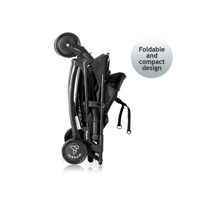 Teknum Stroller With Rocker w/ Orange Diaper tote Bag- Black