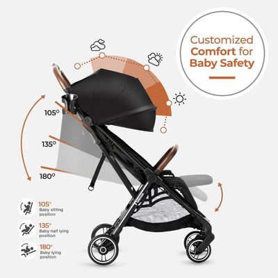 Teknum Travel EXPLORER 2 Auto Fold Stroller - Black