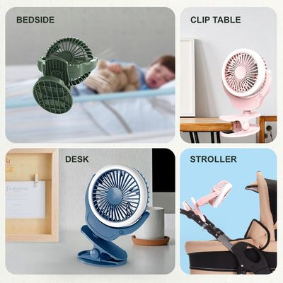 Teknum 2 - IN - 1 Stroller USB Charging Fan with Light - Blue