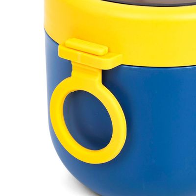 Eazy Kids Steel Lunch Box with Folding Spoon- Blue