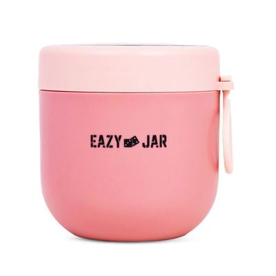 Eazy Kids Steel Lunch Box with Folding Spoon- Pink