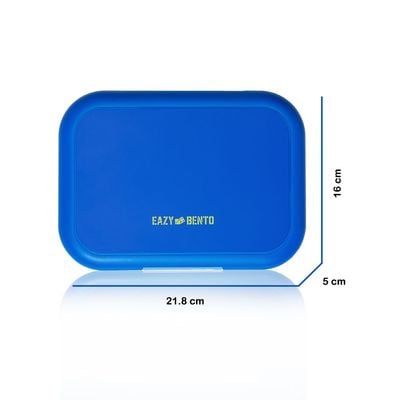 Eazy Kids 4 Compartment Bento Lunch Box - Mat Blue