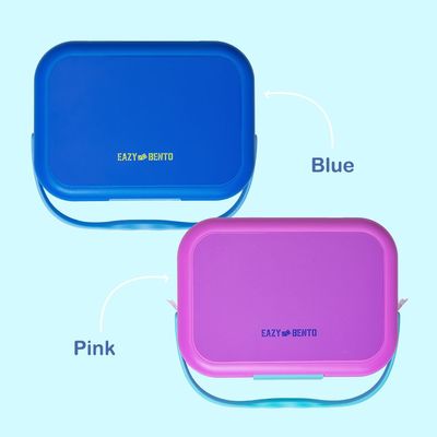 Eazy Kids 4 Compartment Bento Lunch Box - Mat Blue