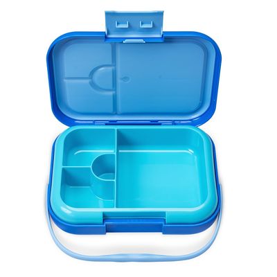 Eazy Kids 4 Compartment Bento Lunch Box - Mat Blue