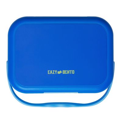 Eazy Kids 4 Compartment Bento Lunch Box - Mat Blue