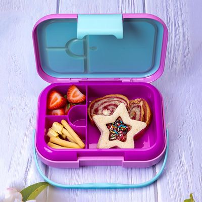 Eazy Kids 4 Compartment Bento Lunch Box - Mat Pink