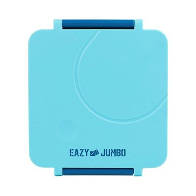 Eazy Kids 3/4 Jumbo Lunch Box w/ Bowl, Spoon & Fork - Blue