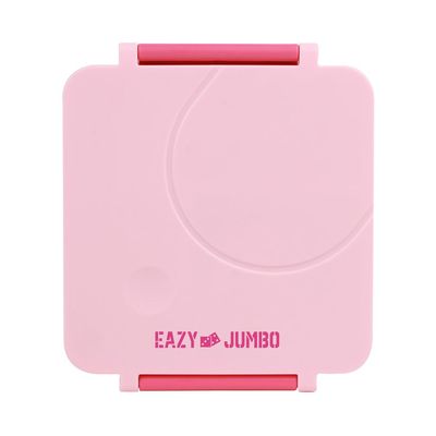 Eazy Kids 3/4 Jumbo Lunch Box w/ Bowl, Spoon & Fork - Pink