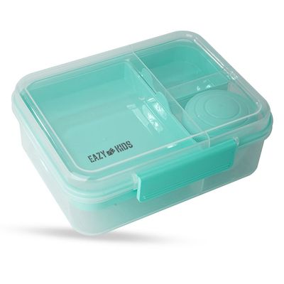 Eazy Kids 3/4/5 Compartment Convertible 1650ml Bento Lunch Box with 150ml Gravy Bowl - Green