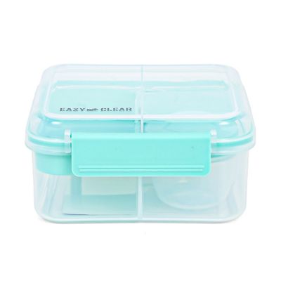 Eazy Kids 3/4/5 Compartment Convertible 1250ml Bento Lunch Box with 150ml Gravy Bowl - Green