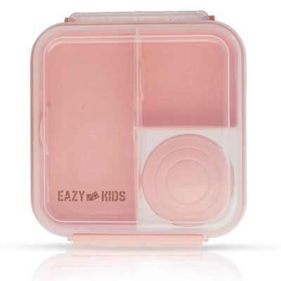 Eazy Kids 3/4/5 Compartment Convertible 1250ml Bento Lunch Box with 150ml Gravy Bowl - Pink