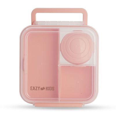 Eazy Kids 3/4/5 Compartment Convertible 1250ml Bento Lunch Box with 150ml Gravy Bowl - Pink