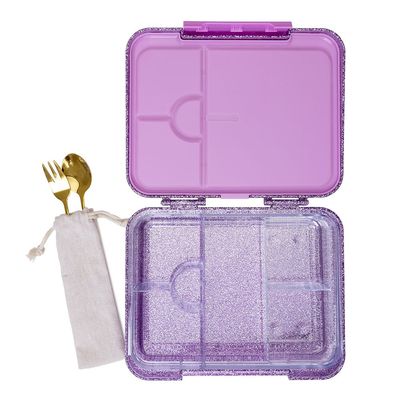 HYDROBREW 6 & 4 Convertible Bento Lunch Box - Glitter Purple