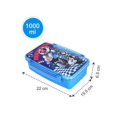 Nova Kids Bento Lunch Box with Spoon & Fork - Motorbike Blue