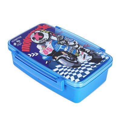 Nova Kids Bento Lunch Box with Spoon & Fork - Motorbike Blue