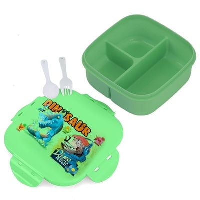 Nova Kids Square 1000ml Bento Lunch Box - Dino Green