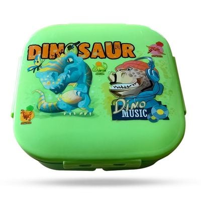 Nova Kids Square 1000ml Bento Lunch Box - Dino Green