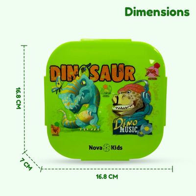 Nova Kids Square 1000ml Bento Lunch Box - Dino Green