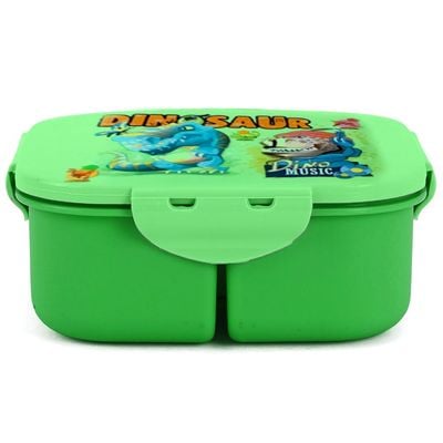 Nova Kids Square 1000ml Bento Lunch Box - Dino Green