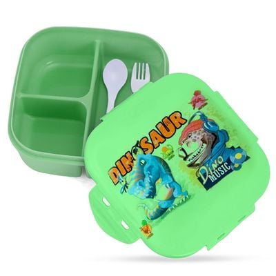 Nova Kids Square 1000ml Bento Lunch Box - Dino Green