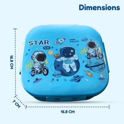 Nova Kids Square 1000ml Bento Lunch Box - Galaxy Blue