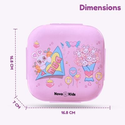 Nova Kids Square 1000ml Bento Lunch Box - Love Pink