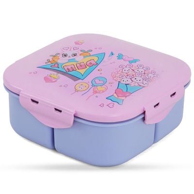 Nova Kids Square 1000ml Bento Lunch Box - Love Pink