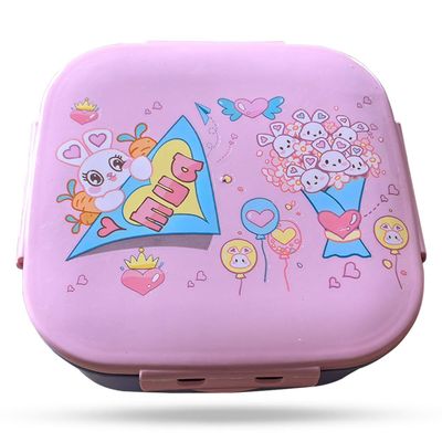 Nova Kids Square 1000ml Bento Lunch Box - Love Pink