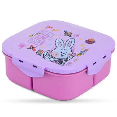 Nova Kids Square 1000ml Bento Lunch Box - Rabbit Pink