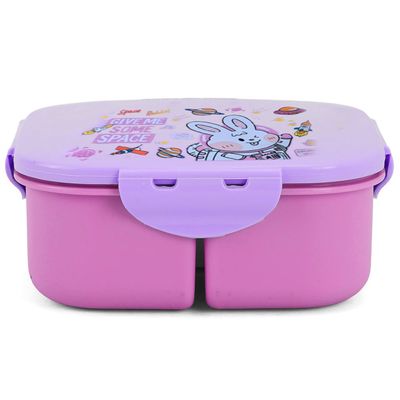 Nova Kids Square 1000ml Bento Lunch Box - Rabbit Pink